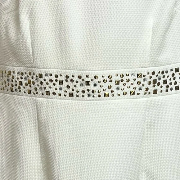 Kasper Sleeveless Studded Sheath Dress Size 6 Off-White - Picture 9 of 9